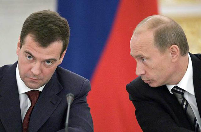 Dmitriy Medvedev (President of Russia) and Vladimir Putin Дмитрий Медведев и Владимир Путин